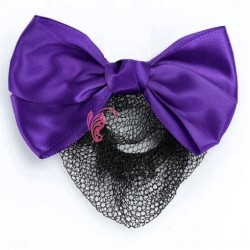 Plasa pentru cocuri cu fundita si clema KFT07 Albastru Violet